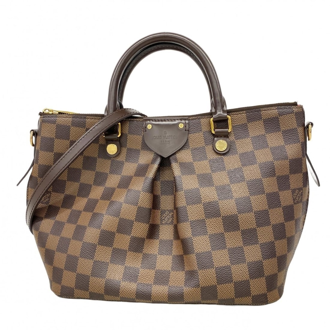 Louis Vuitton Damier Sienna PM Ebene Handbag N41545, 2-Way Bag for Women: --- Catalog ---Category: SizeSize (HxWxD): 21cm x 25cm x 12.5cm / 8.26'' x 9.84'' x 4.92''Category: DesignType: HandbagColor: EbeneGender: WomenCategory: GeneralMPN: N41545Brand: Louis Vuitton--- Item