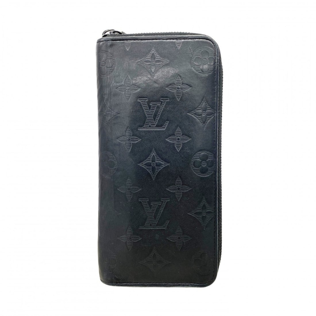 Louis Vuitton Monogram Shadow Zippy Wallet Vertical M62902 Black Men's Long (1 of 12)