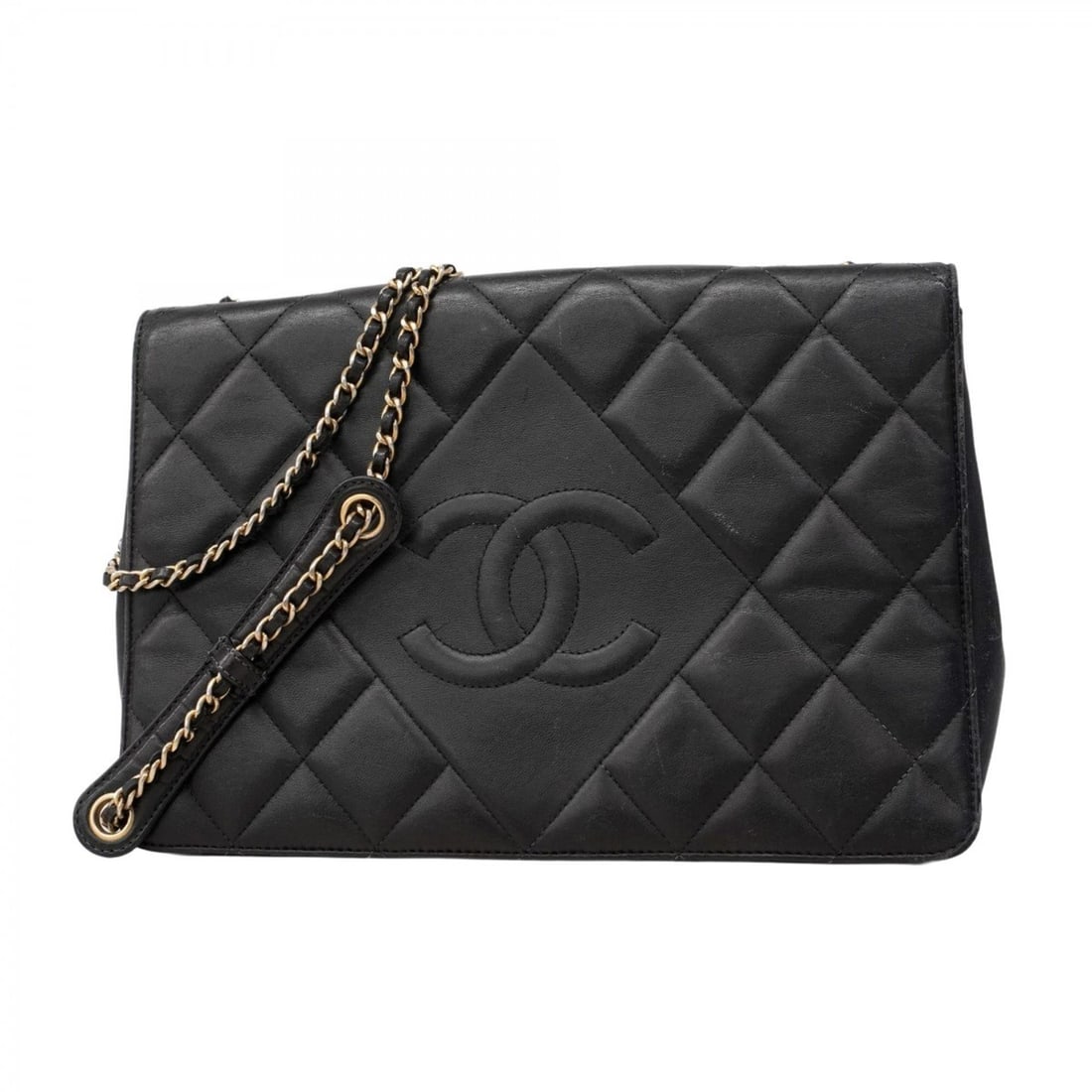 Chanel Shoulder Bag Matelasse W Chain Lambskin Black Women's (1 of 19)