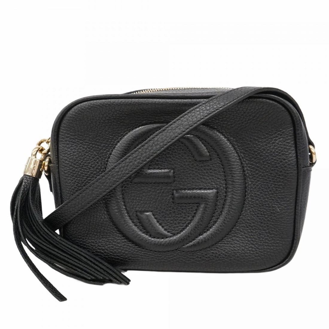 Gucci Soho Leather Shoulder Bag, Black, Women's: --- Catalog ---Category: SizeSize (HxWxD): 16cm x 21cm x 8cm / 6.29'' x 8.26'' x 3.14''Category: DesignType: Shoulder bagColor: BlackGender: WomenMaterial: Leather Hardware Color: GoldCategory: Genera
