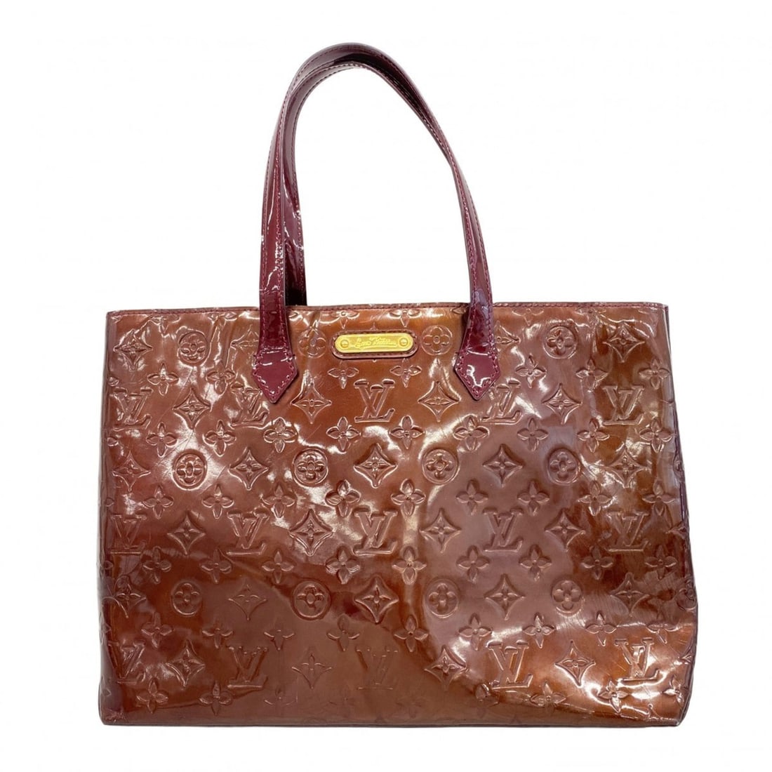 Louis Vuitton Vernis Wilshire MM Tote Bag M91646 Rouge Fauvist for Women (1 of 13)