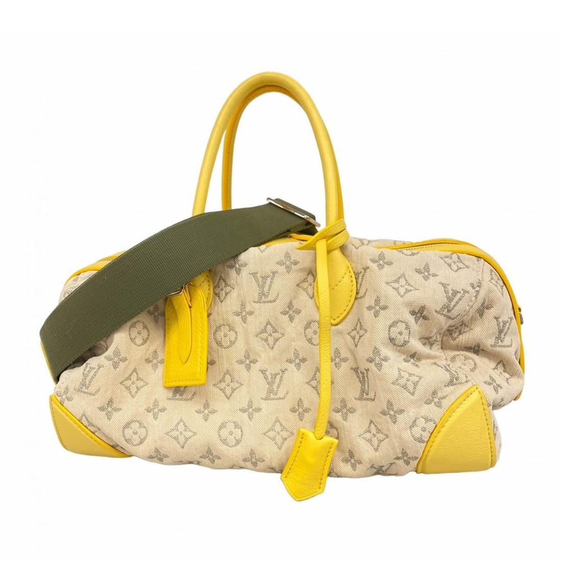 Louis Vuitton Monogram Denim Speedy Round Handbag M40709 Jaune 2-Way Bag for Men and Women: --- Catalog ---Category: SizeSize (HxWxD): 20cm x 32.5cm x 15cm / 7.87'' x 12.79'' x 5.9''Category: DesignType: HandbagColor: JauneGender: Men,WomenCategory: GeneralMPN: M40709Brand: Louis Vuitton---