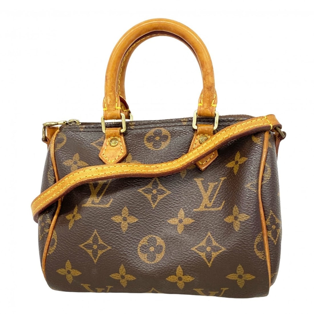 Louis Vuitton Monogram Mini Speedy Handbag M41534 Brown 2-Way Bag for Women (1 of 13)