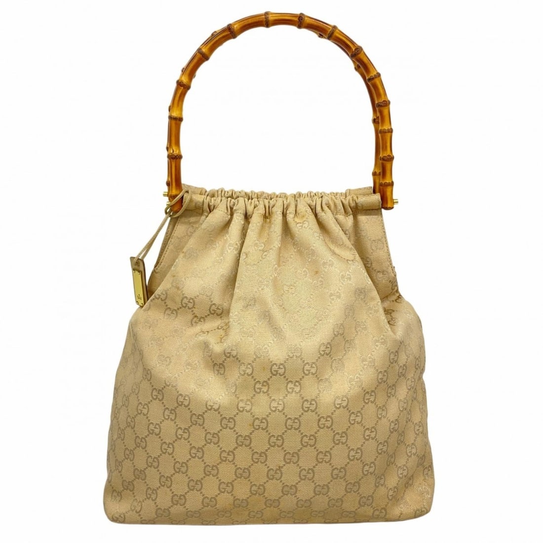 Gucci GG Canvas Bamboo Handbag 92709 Beige Women's: --- Catalog ---Category: SizeSize (HxWxD): 36cm x 32cm x 9.5cm / 14.17'' x 12.59'' x 3.74''Category: DesignType: HandbagColor: BeigeGender: WomenMaterial: Canvas Hardware Color: GoldCategory: GeneralM