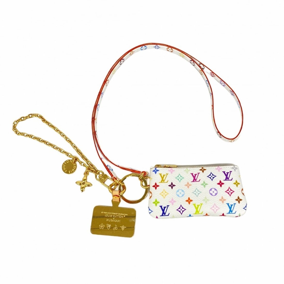 Louis Vuitton Phone Holder Monogram Multicolore LV x TM Takashi Murakami Collaboration M14099 Bron: --- Catalog ---Category: DesignType: OthersColor: BlancGender: WomenCategory: GeneralMPN: M14099Brand: Louis VuittonCategory: Physical PropertiesSize (HxWxD): 6cm x 12cm x 1.5cm / 2.36'' x 4.72'' x 0.