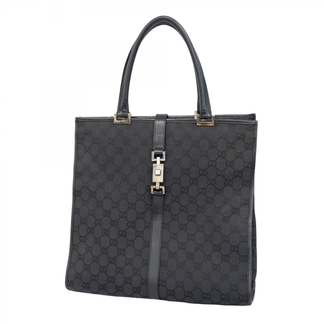 Gucci GG Canvas Jackie 002 1064 Handbag in Black for Women: --- Catalog ---Category: SizeSize (HxWxD): 32cm x 33cm x 9.5cm / 12.59'' x 12.99'' x 3.74''Category: DesignType: HandbagColor: BlackGender: WomenMaterial: Canvas Hardware Color: SilverCategory: Genera