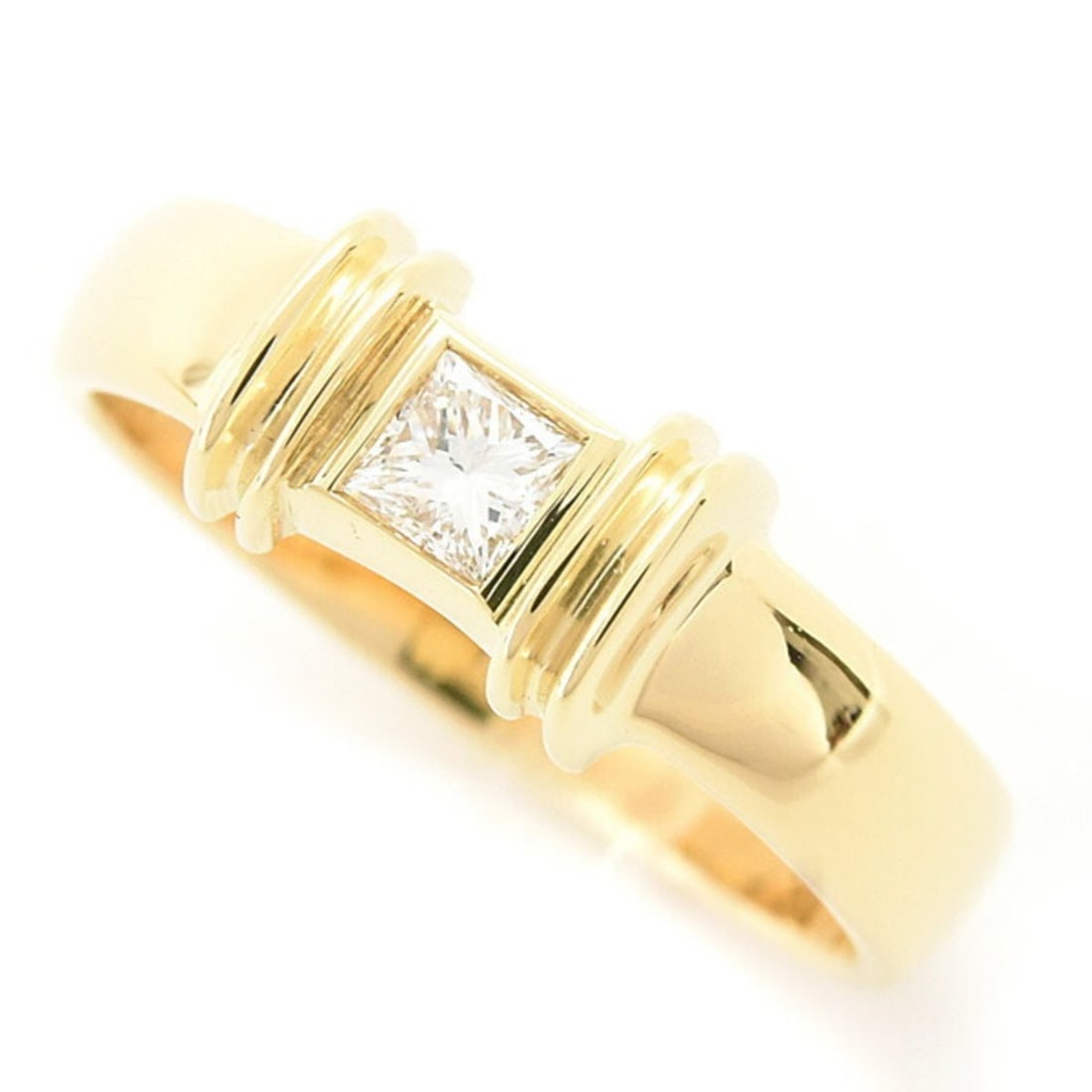 Tiffany Women's Stacking Ring with Single Diamond, Size 9, Yellow Gold 750YG, TIFFANY: --- Catalog ---Category: SizeJP Size: 9US Size: 5Category: DesignType: Band ringGender: WomenMaterial: Yellow gold (18K)Category: GeneralBrand: Tiffany--- Item List ---Section: ConditionRanking: Rank