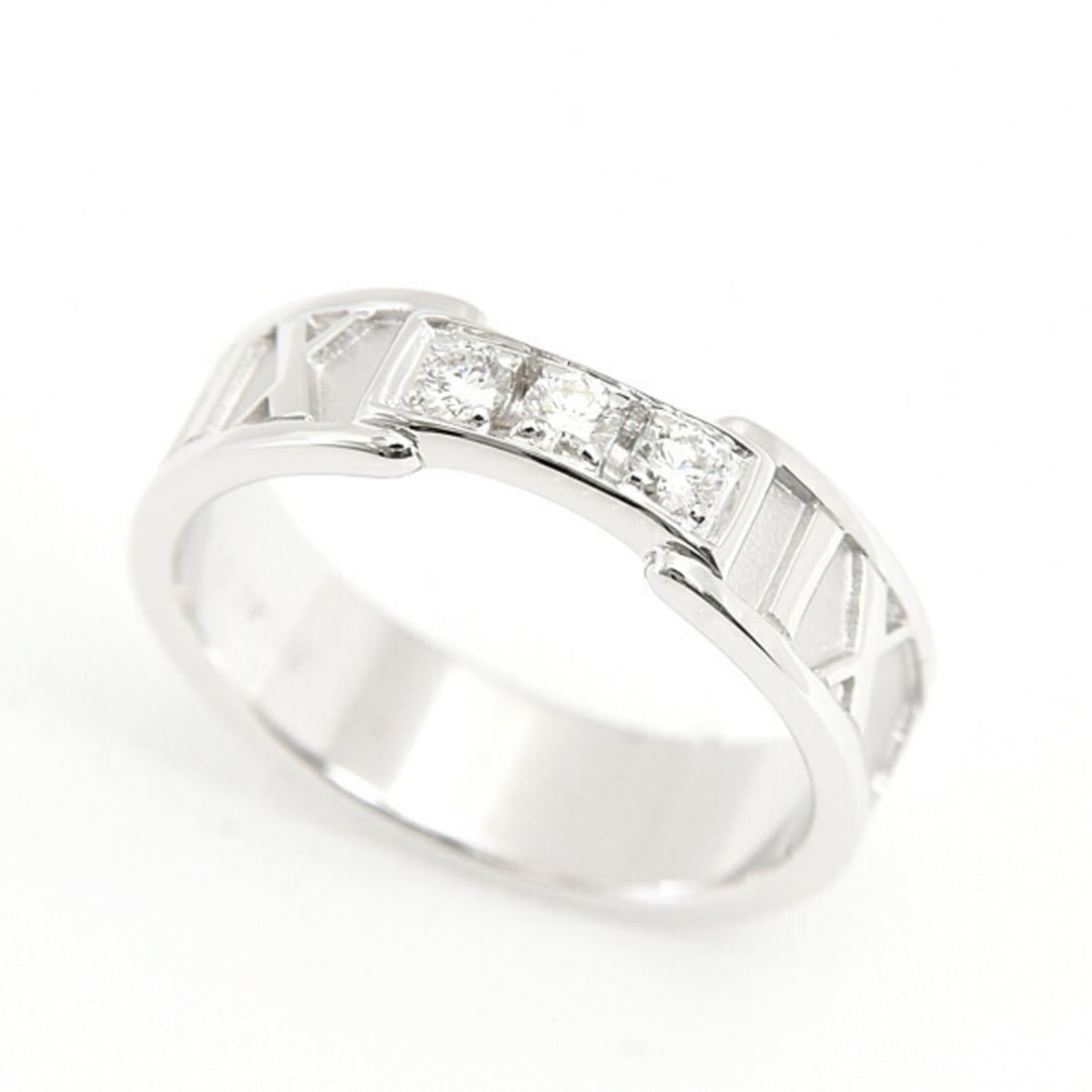 Tiffany Women's Atlas 3-Piece Diamond Ring, Size 11.5, White Gold, TIFFANY 750WG, 18K: --- Catalog ---Category: SizeJP Size: 11.5US Size: 6Category: DesignType: Band ringGender: WomenMaterial: White gold (18K)Category: GeneralBrand: Tiffany--- Item List ---Section: ConditionRanking: Ran