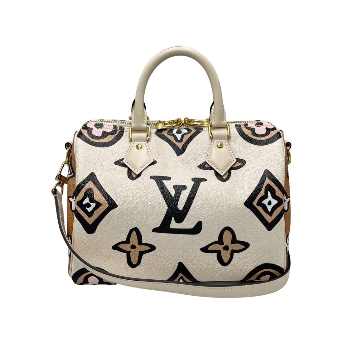 Louis Vuitton Speedy Bandouliere 25 Wild at Heart 2-way Handbag M45828 Monogram Canvas Creme Women's: --- Catalog ---Category: SizeSize (HxWxD): 19cm x 26cm x 14cm / 7.48'' x 10.23'' x 5.51''Category: DesignType: HandbagColor: CreamGender: WomenMaterial: Monogram Category: GeneralMPN: M45828Brand: Lou
