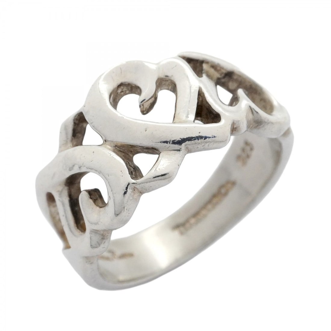 Tiffany & Co. Triple Loving Heart Ring, Silver 925, Size 7.5, Women's, P2071421: --- Catalog ---Category: SizeJP Size: 7.5US Size: 4Category: DesignType: Band ringGender: WomenMaterial: Silver 925Category: GeneralBrand: Tiffany--- Item List ---Section: ConditionRanking: Rank AB Us