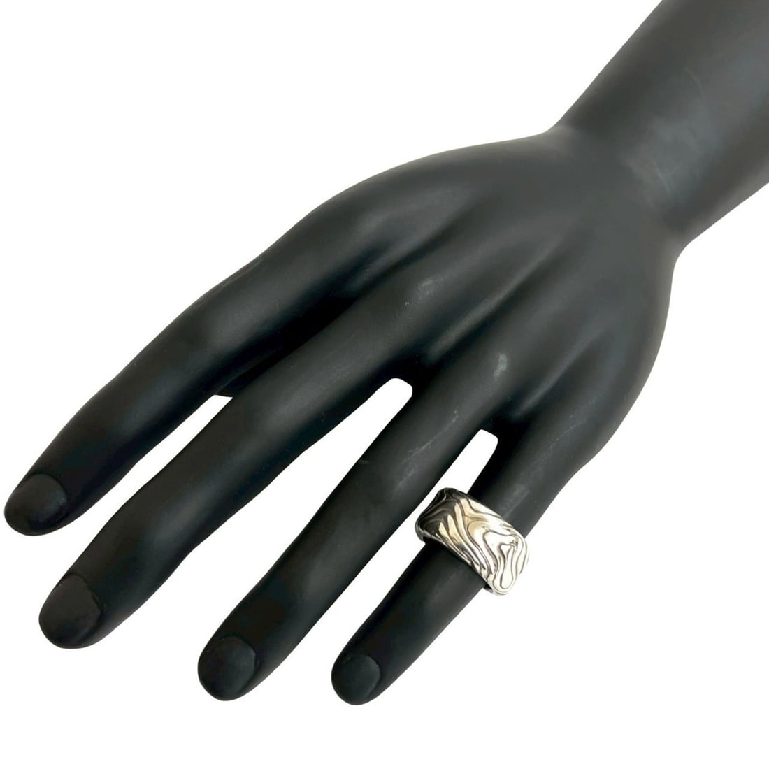 TIFFANY & Co. Tiffany Wood Grain Ring, 925 Sterling Silver, Size 11, 30624 (1 of 11)