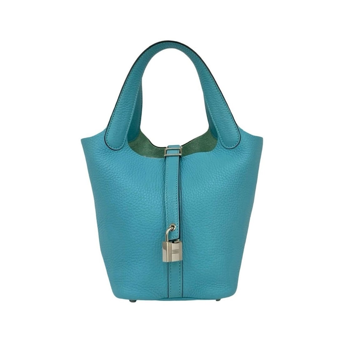 HERMES Picotin Lock PM Taurillon Clemence Leather Handbag, Blue, 92296: --- Catalog ---Category: SizeSize (HxWxD): 18cm x 17cm x 18cm / 7.08'' x 6.69'' x 7.08''Category: DesignType: HandbagColor: BlueGender: WomenMaterial: Taurillon clemence leather Category: GeneralBrand