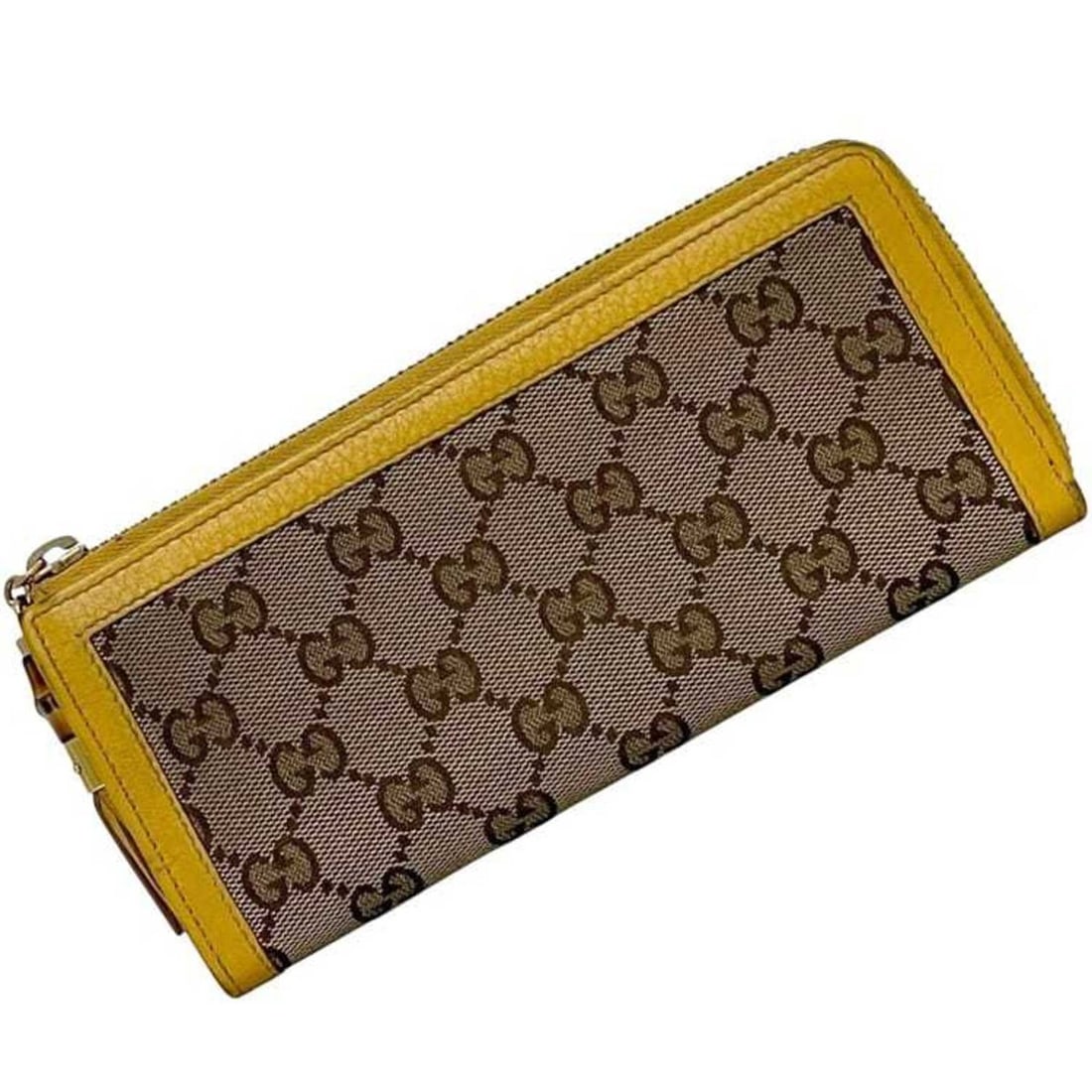 Gucci L-shaped long wallet ec-24822 beige yellow GG canvas and bamboo 306616 leather 0416 GUCCI (1 of 11)