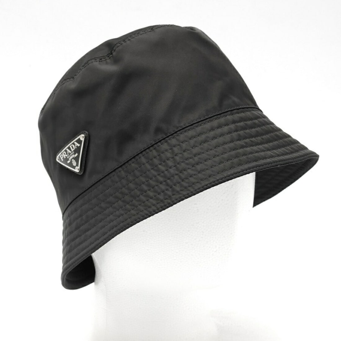PRADA Re-Nylon Triangle Bucket Hat 2HC137 Nylon Black # XL S-159741 (1 of 20)