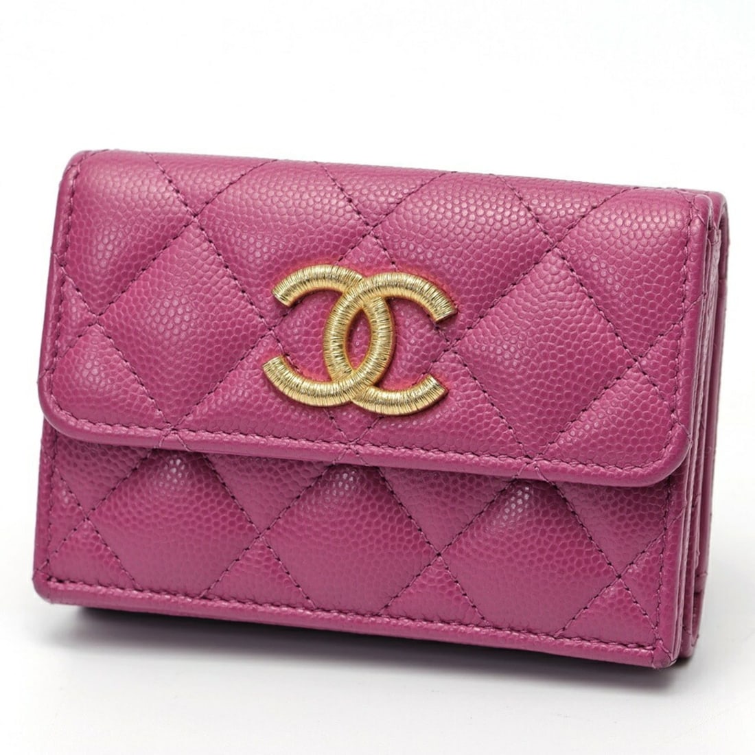 CHANEL Matelasse Small Flap AP3518 Caviar Skin Purple S-159659 (1 of 9)