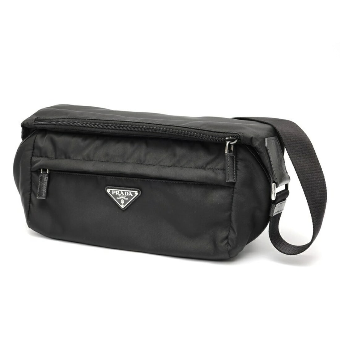 PRADA Re-Nylon x Saffiano Leather Shoulder Bag 2VH994 Nylon Black E-159805 (1 of 10)