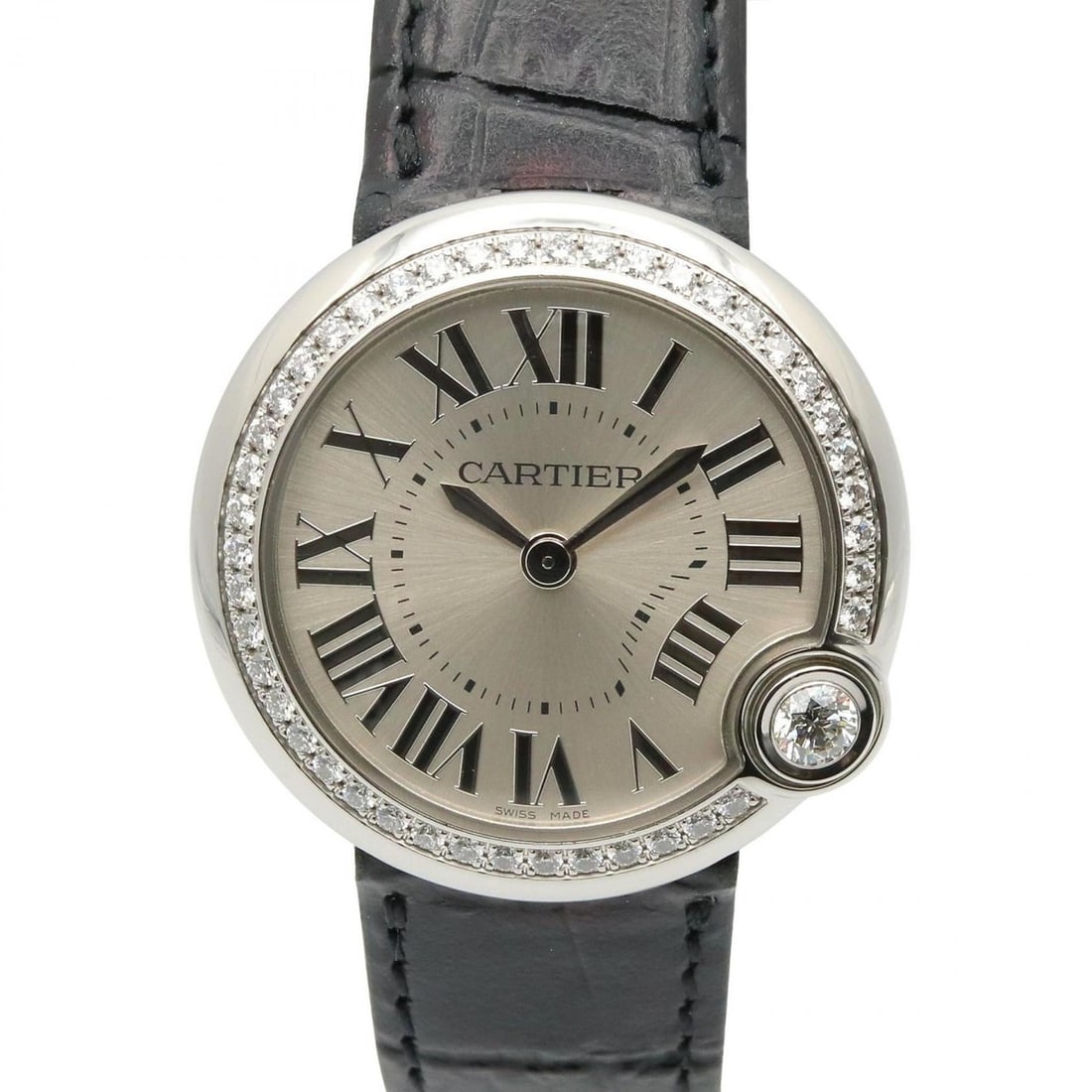 Cartier Ballon Blanc de watch, stainless steel with diamonds, women's, silver, W4BL0003: --- Catalog ---Category: SizeWrist Size: 17.5cm / 6.88''Case Diameter: 30mm / 1.18''Category: DesignType: WristwatchGender: WomenColor (Dial): SilverMaterial (Case): Stainless steelCategory: GeneralMP