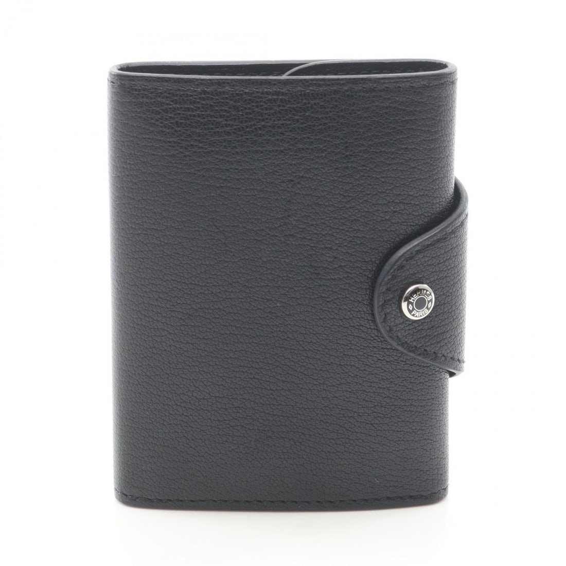 Hermes Hermès Iliad Compact Tri-fold Wallet, Leather Chevre, Women's, Black, H087234CK89 (1 of 13)