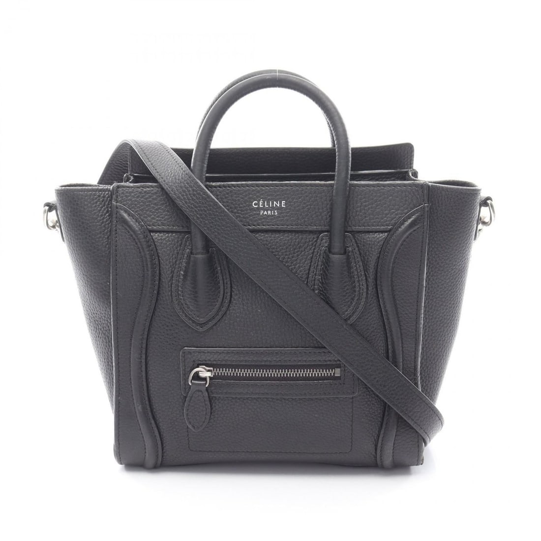 Celine Luggage Nano Shopper Handbag, Leather, Women's, Black, 168243: --- Catalog ---Category: SizeSize (HxWxD): 20cm x 20cm x 9cm / 7.87'' x 7.87'' x 3.54''Category: DesignType: HandbagColor: BlackGender: WomenMaterial: Leather Category: GeneralMPN: 168243Brand: Celine