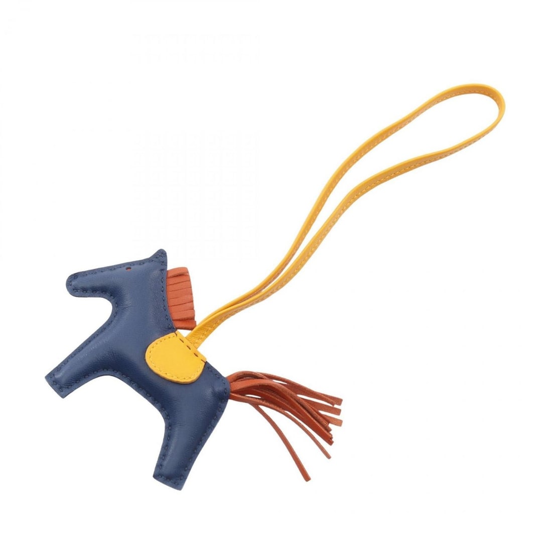 Hermes Hermès Rodeo PM Bleu de Malte Jaune d'Or Cornarin Charm Accessory by Anjo Miro, available in: --- Catalog ---Category: DesignType: Handbag charmColor: Brown, Navy, YellowGender: Women,MenMaterial: Agneau MiloCategory: GeneralBrand: Hermes--- Item List ---Section: ConditionRanking: Rank A Used