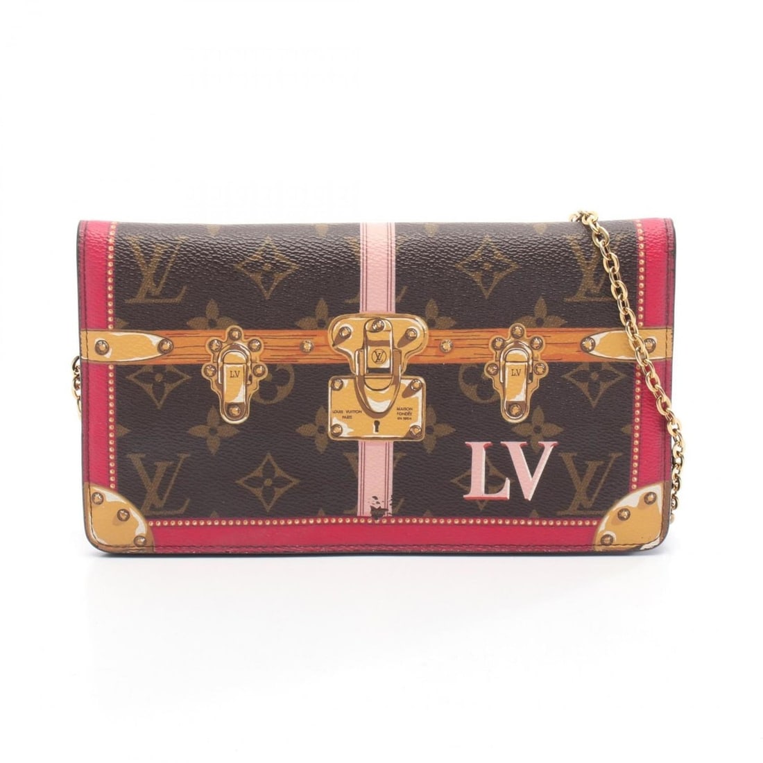 Louis Vuitton Weekend Pochette Shoulder Bag, Coated Canvas, Monogram, Women's, Brown, Pink,: --- Catalog ---Category: SizeSize (HxWxD): 12.5cm x 22cm x 1.5cm / 4.92'' x 8.66'' x 0.59''Category: DesignType: Pochette, Shoulder bagColor: Brown, Monogram, Multi-color, PinkGender: WomenMaterial: C