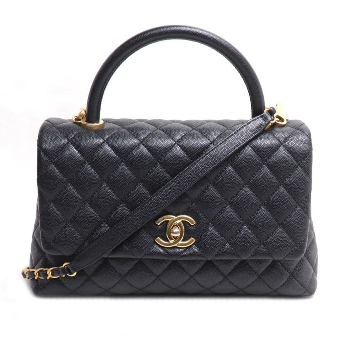 CHANEL Coco Handle 29 2-Way Shoulder Bag, Black, Caviar Skin, A92991, Women's (1 of 15)