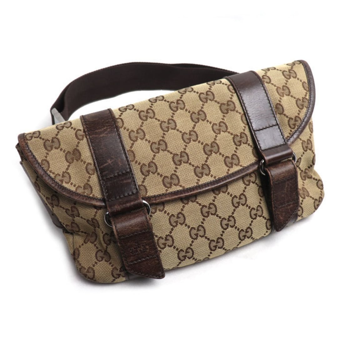 GUCCI GG Canvas Waist Bag/Body Bag, Beige/Brown, 145851, Unisex (1 of 10)