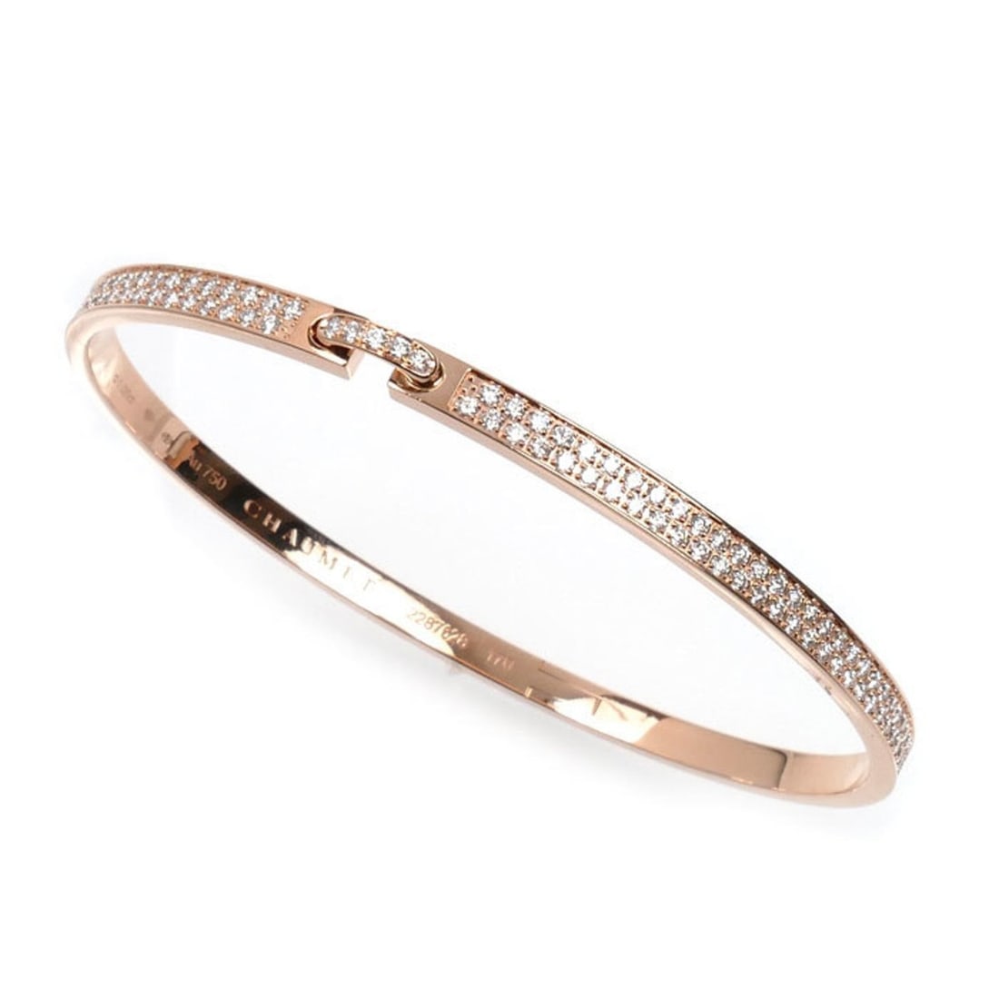 Chaumet K18PG Pink Gold Lien Evidence Diamond Bracelet 083555-170, 1.05ct Diamond, 16.8g, Women's (1 of 20)