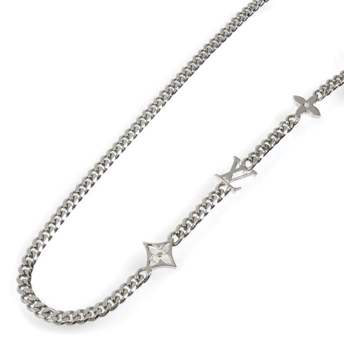 LOUIS VUITTON Monogram Row Necklace M01490 65cm Men's (1 of 9)