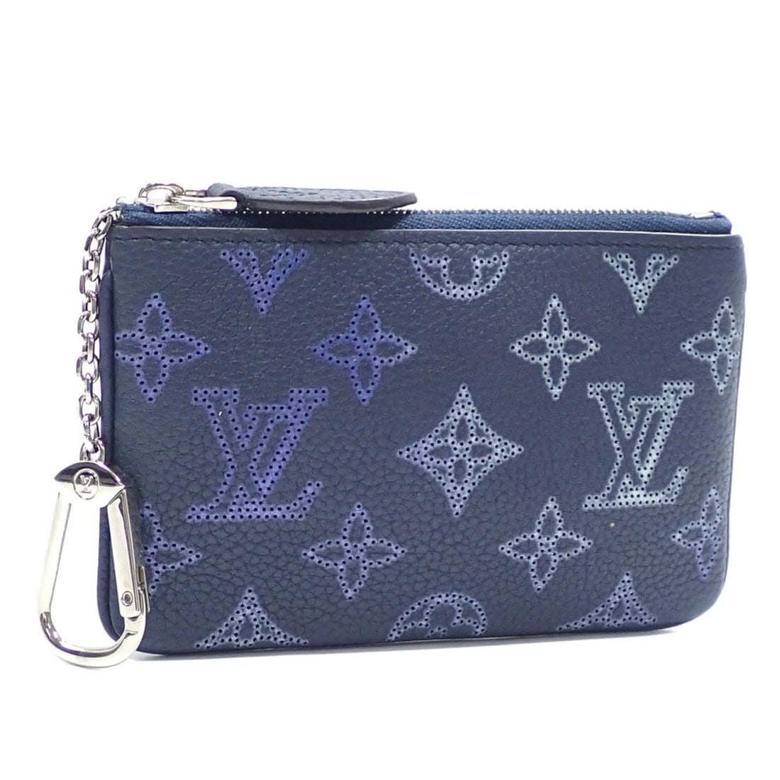 Louis Vuitton Coin Purse Key Case Mahina Pochette Clé Women's M81180 Navy Blue Gradient Flight Mode (1 of 10)