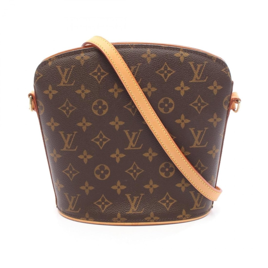 Louis Vuitton Drouot Shoulder Bag, Coated Canvas and Leather, Monogram, Women's, Brown, M51290 (1 of 19)