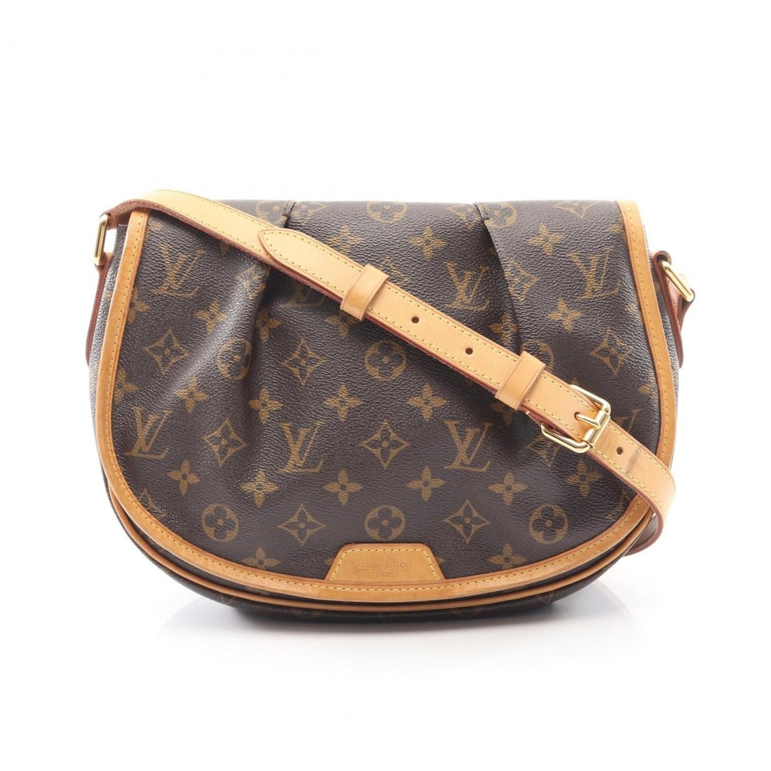 Louis Vuitton Menilmontant PM Shoulder Bag, Coated Canvas and Leather, Monogram, Women's, Brown, (1 of 20)