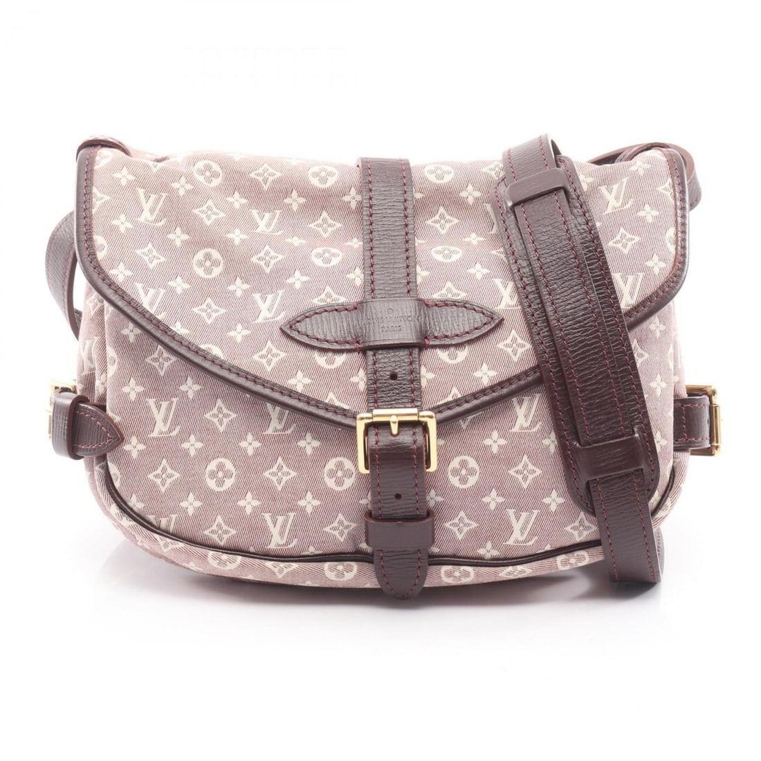 Louis Vuitton Saumur PM Shoulder Bag, Monogram Idylle Canvas and Leather, Women's, Bordeaux Ivory,: --- Catalog ---Category: SizeSize (HxWxD): 18cm x 21.5cm x 4cm / 7.08'' x 8.46'' x 1.57''Strap Length: 113cm - 131cm / 44.48'' - 51.57''Category: DesignType: Shoulder bagColor: Bordeaux, Ivory, SepiaG