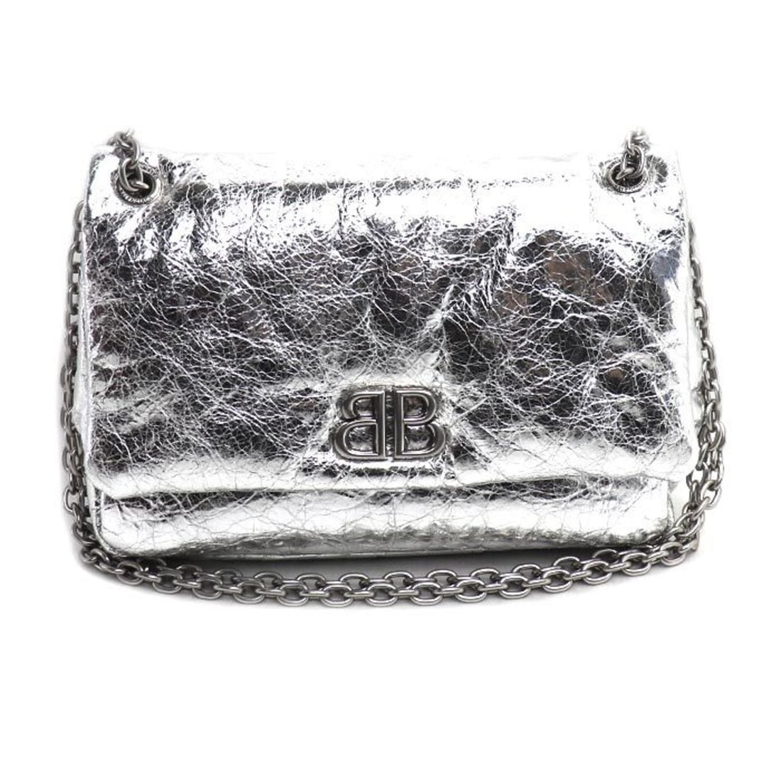 BALENCIAGA Monaco Chain Shoulder Bag, Silver, 781672, Women's (1 of 20)