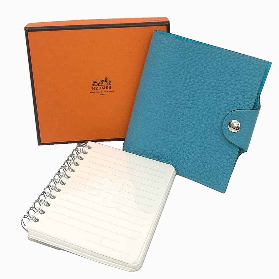 HERMES Ulysse Mini Planner Cover, Blue Jean, Togo Leather, 2014, with R Stamp, Agenda (1 of 20)