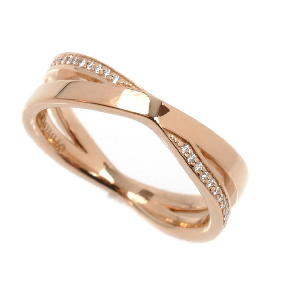 TIFFANY & Co. Tiffany Atlas X-Narrow Ring in 18K Pink Gold with 0.09ct Diamonds, Size 13, 5.0g,: --- Catalog ---Category: SizeJP Size: 13US Size: 7Category: DesignColor: PinkGender: WomenMaterial: Pink gold (18K)Category: GeneralBrand: TiffanyCountry of Origin: USA--- Item List ---Section: Condit