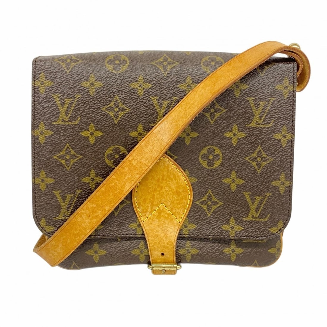 Louis Vuitton Monogram Cartouchiere MM Shoulder Bag M51253 Brown Women's (1 of 13)