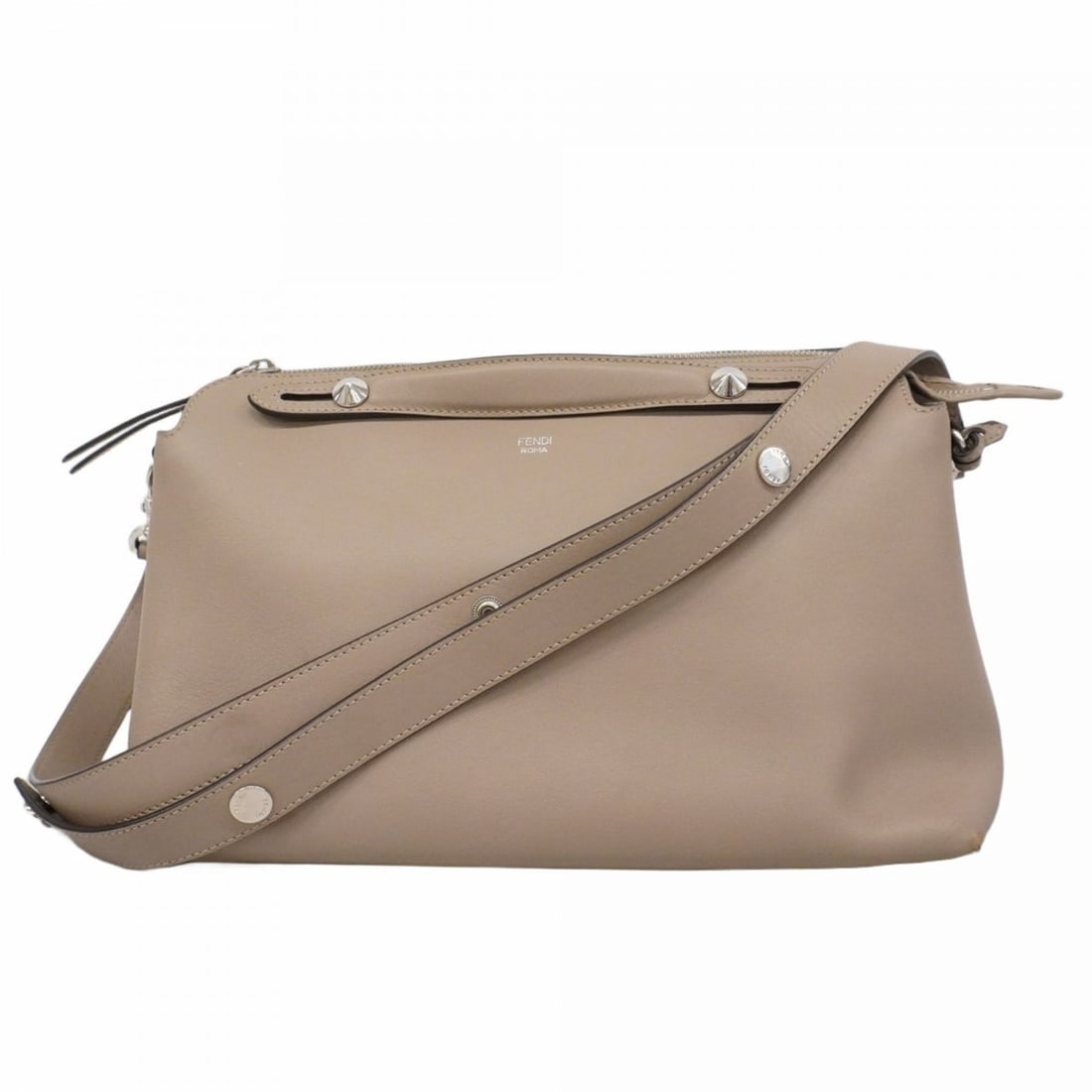 Fendi By the Way Leather Handbag in Greige, 2-Way Bag for Women: --- Catalog ---Category: SizeSize (HxWxD): 21cm x 33cm x 15cm / 8.26'' x 12.99'' x 5.9''Category: DesignType: HandbagColor: GrayishGender: WomenMaterial: Leather Hardware Color: SilverCategory: Genera