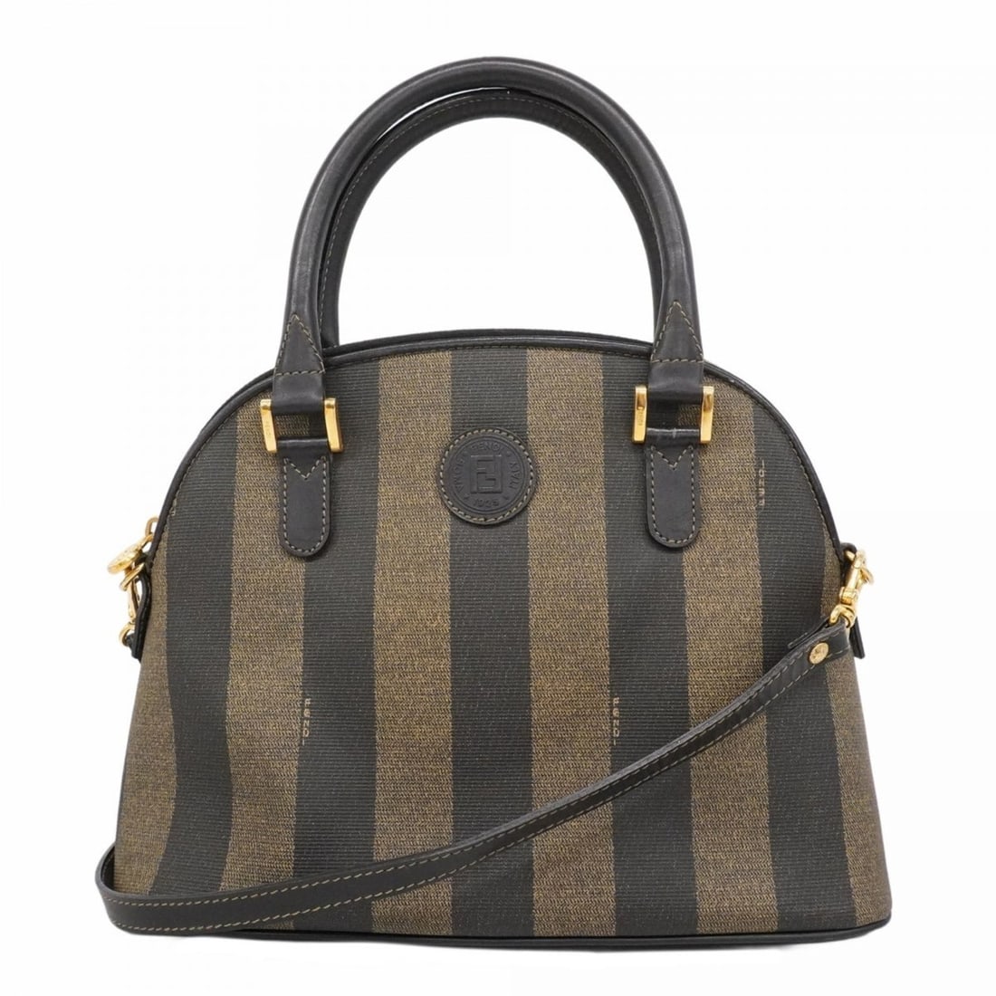 Fendi Pecan Handbag, Dark Brown, 2-Way Bag for Women: --- Catalog ---Category: SizeSize (HxWxD): 22cm x 29cm x 12cm / 8.66'' x 11.41'' x 4.72''Category: DesignType: HandbagColor: Dark brownGender: WomenMaterial: PVC Hardware Color: GoldCategory: GeneralB