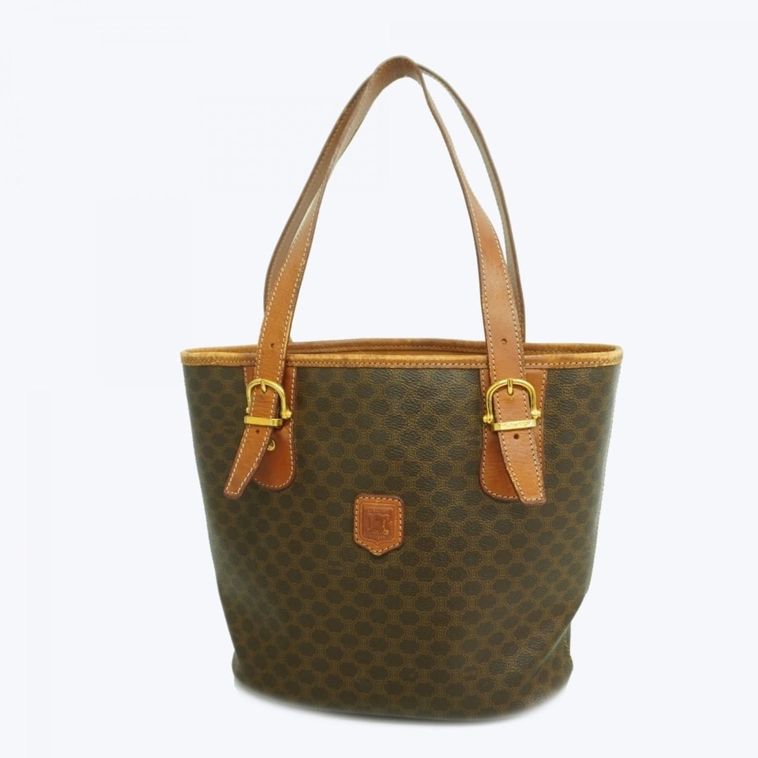 Celine tote bag, Macadam, brown, for women: --- Catalog ---Category: SizeSize (HxWxD): 24cm x 24cm x 13cm / 9.44'' x 9.44'' x 5.11''Category: DesignType: Tote bagColor: BrownGender: WomenMaterial: PVC Hardware Color: GoldCategory: GeneralBrand: