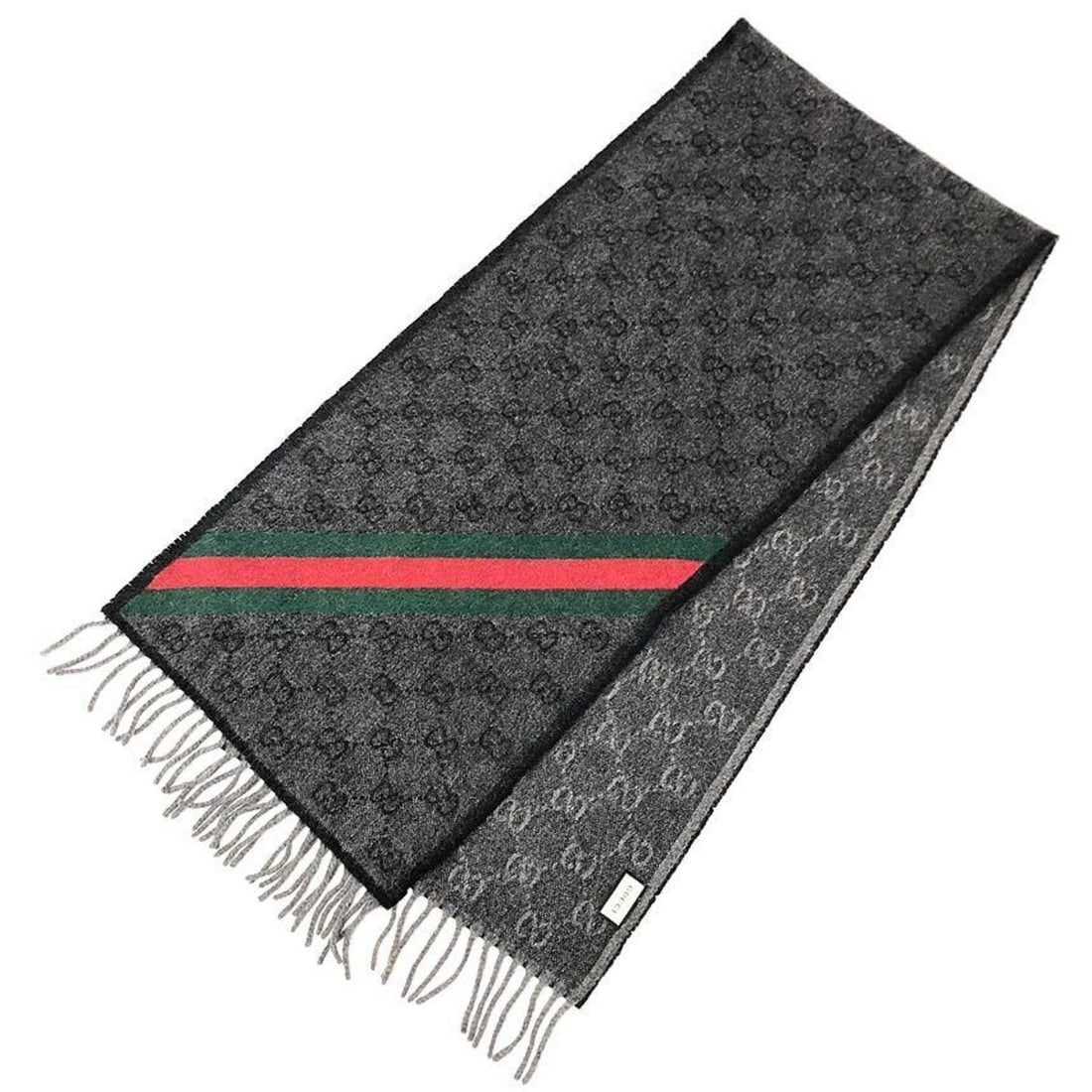 GUCCI GG Scarf 5706033GB Size 18 Gray Wool Alpaca Unisex: --- Catalog ---Category: SizeSize (LxW): 37cm x 1.9m / 14.56'' x 74.8''Category: DesignType: StoleColor: GrayGender: Women,MenMaterial: Wool 75%, Alpaca 25%Category: GeneralBrand: GucciCountry of Orig