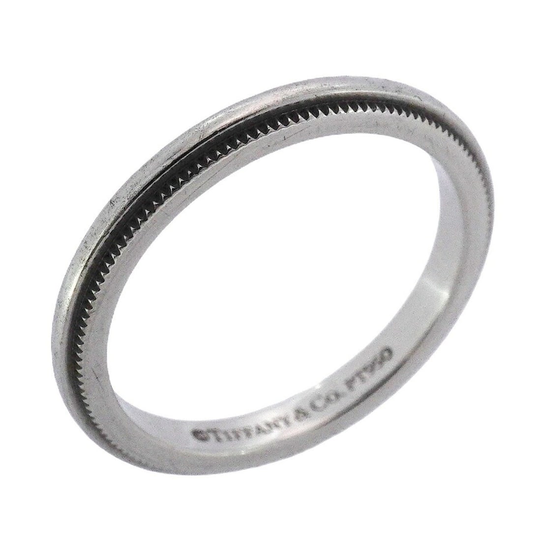 Tiffany Milgrain Ring, Pt950 Platinum, Size 6, Women's: --- Catalog ---Category: SizeJP Size: 6US Size: 3.5Category: DesignType: Band ringGender: WomenMaterial: Platinum 950Category: GeneralBrand: Tiffany--- Item List ---Section: ConditionRanking: Rank AB