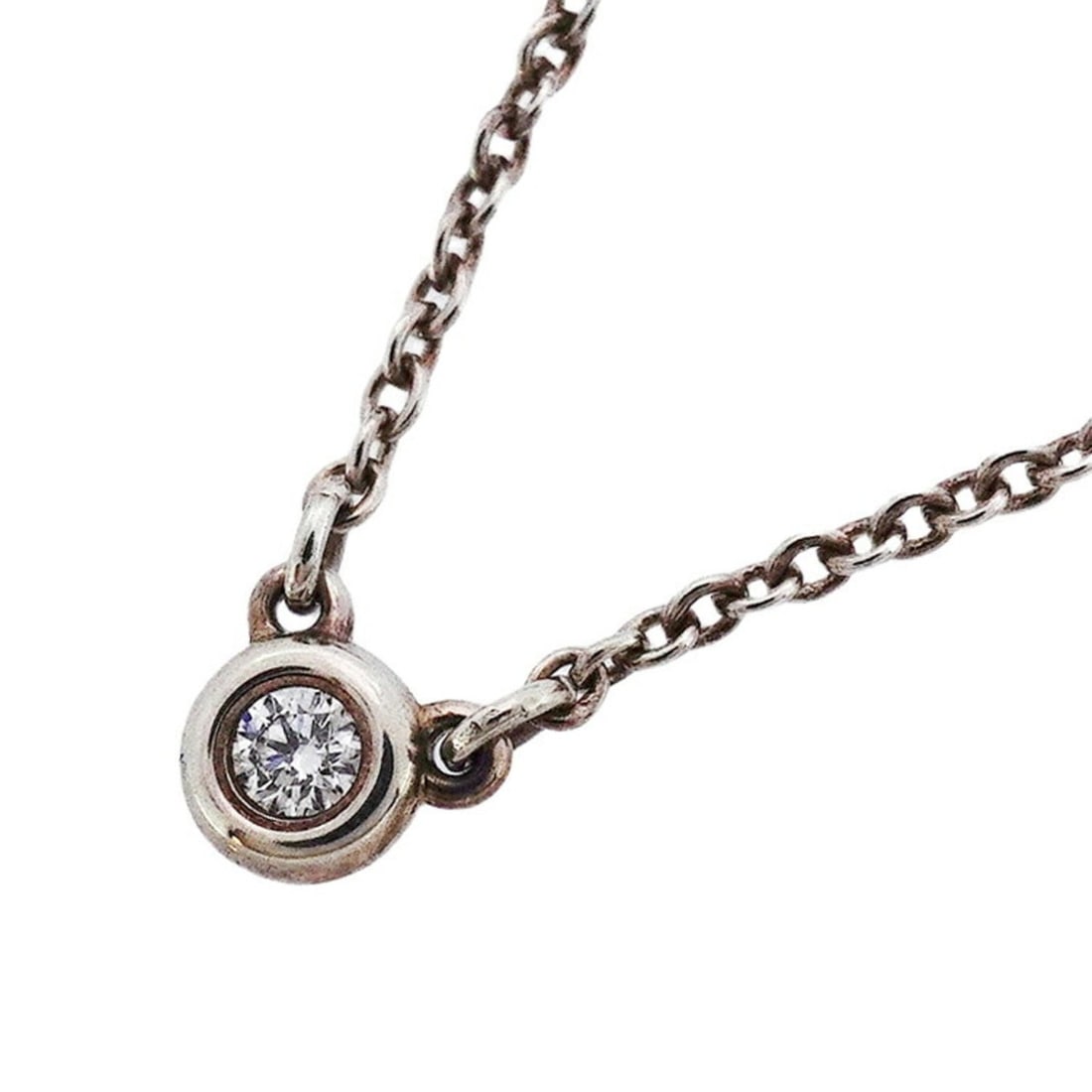 Tiffany Necklace by the Yard Silver 925 Diamond Women's: --- Catalog ---Category: SizePendant Size: 4.1mm x 4.7mm / 0.16'' x 0.18''Neck Circumference: 41 cm / 16.14''Category: DesignStone: DiamondGender: WomenMaterial: Silver 925Necklace Type: NecklaceCateg