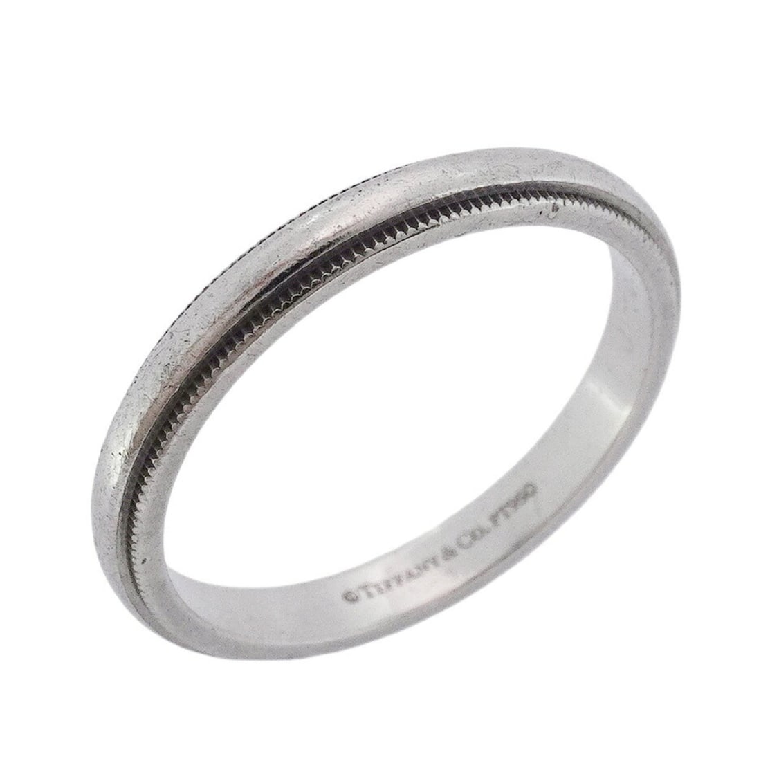 Tiffany Milgrain Ring, Pt950 Platinum, Size 21, Men's (1 of 20)