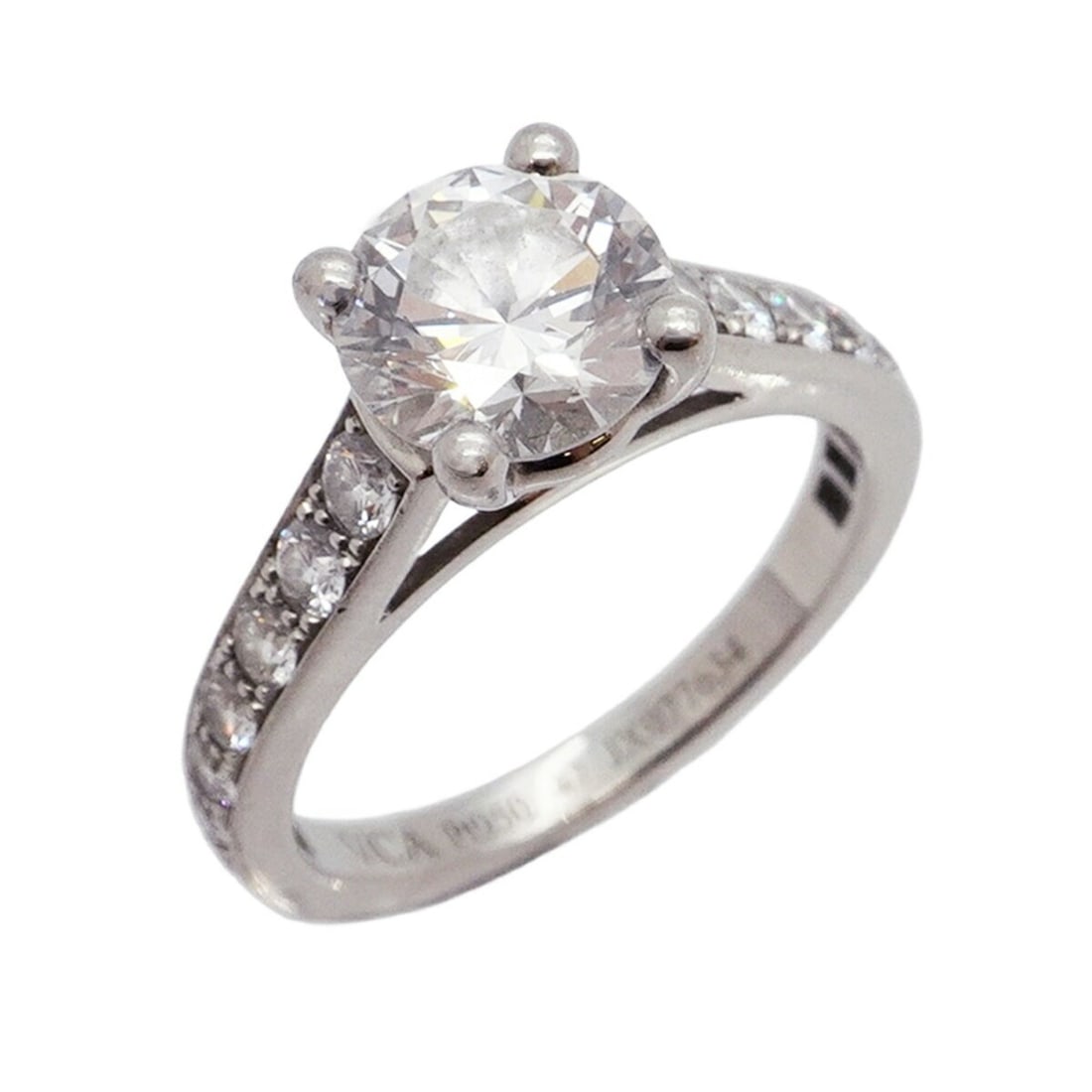 Van Cleef & Arpels Romance Solitaire Ring, Pt950 Platinum, Diamond, #47, Women's: --- Catalog ---Category: SizeUS Size: 4Brand Size: 47Category: DesignType: Band ringStone: DiamondGender: WomenMaterial: Platinum 950Category: GeneralBrand: Van Cleef & Arpels--- Item List ---Section: