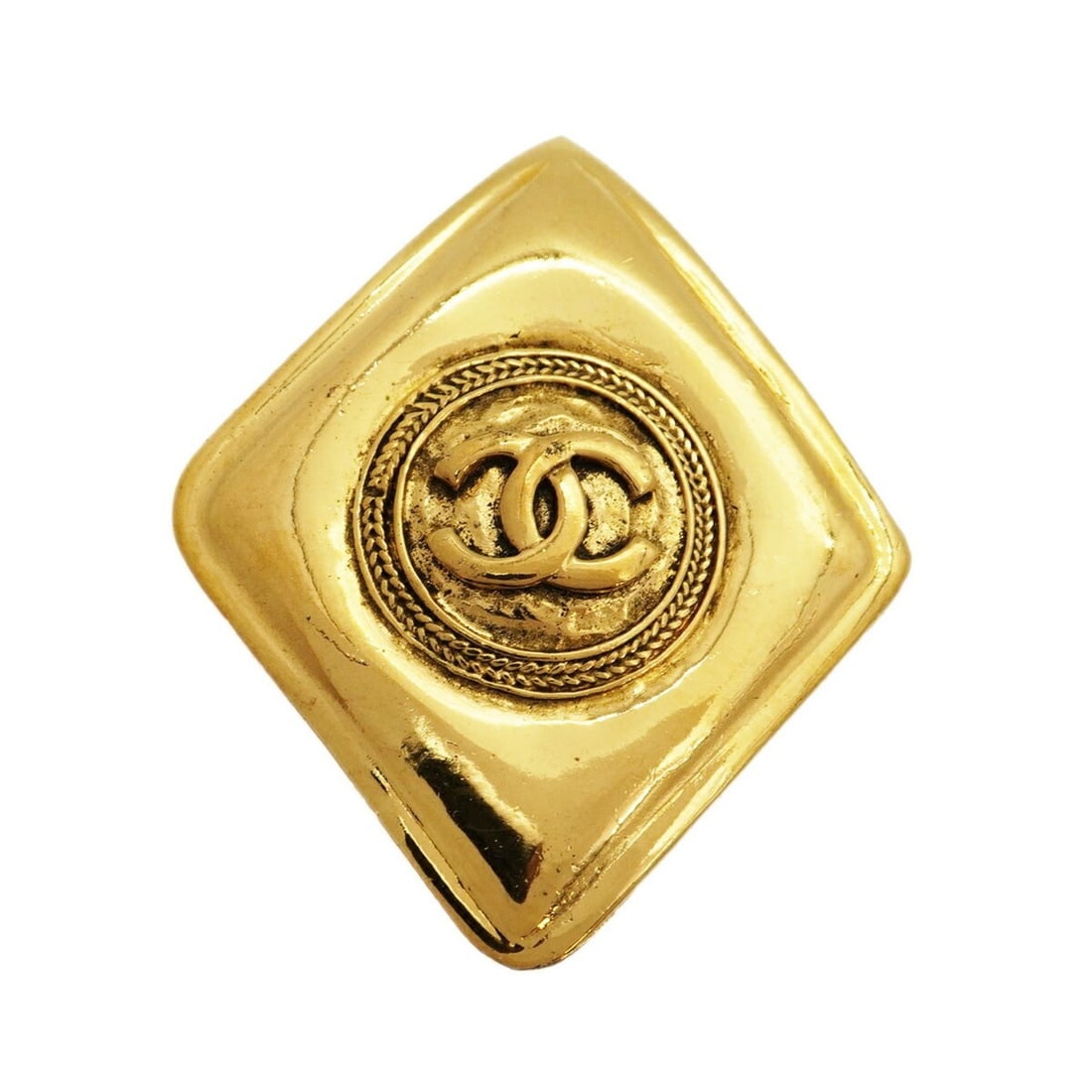 Chanel Coco Mark Diamond Brooch, GP Plated, Gold, Women's (1 of 13)