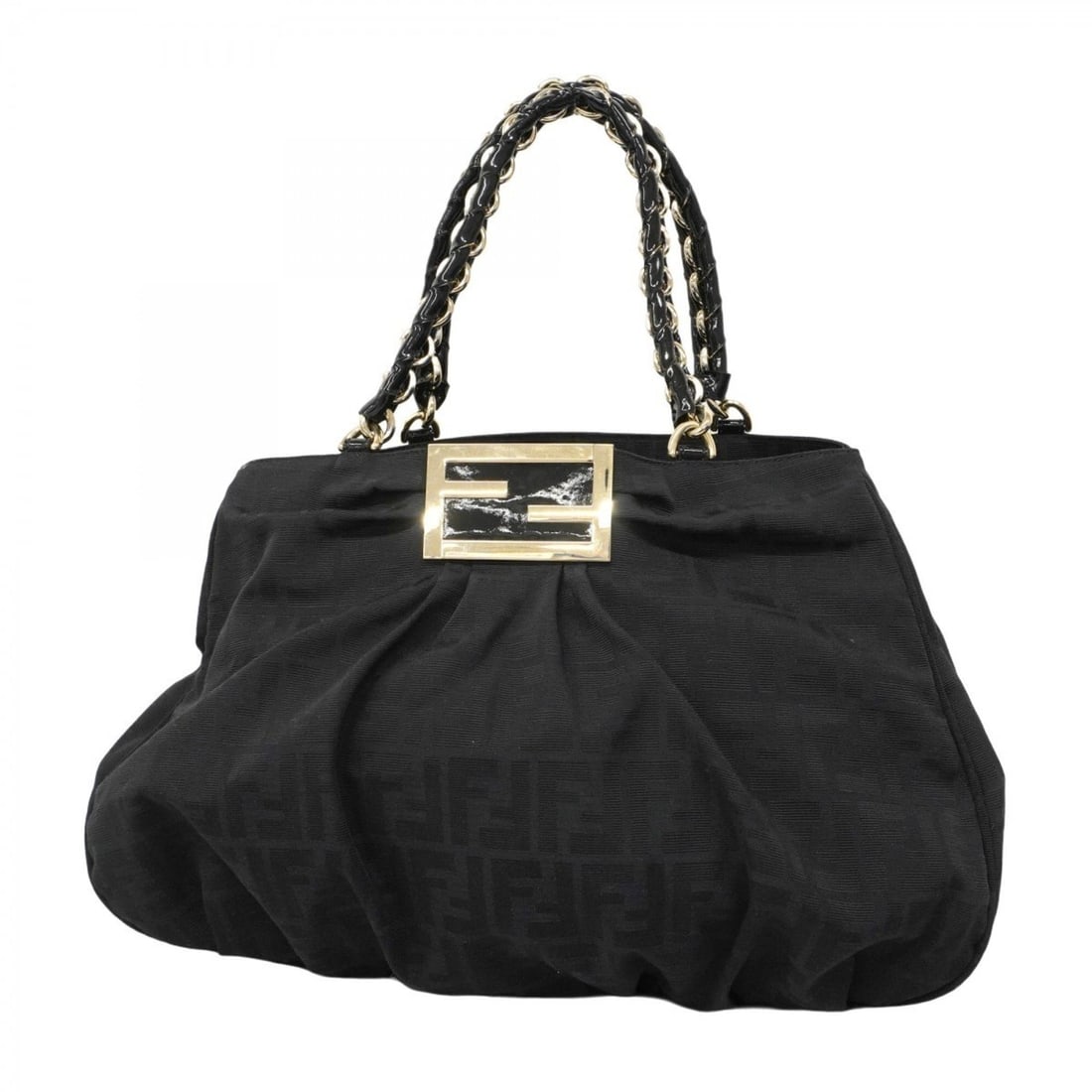 Fendi Zucca nylon tote bag in black and champagne for women (1 of 13)