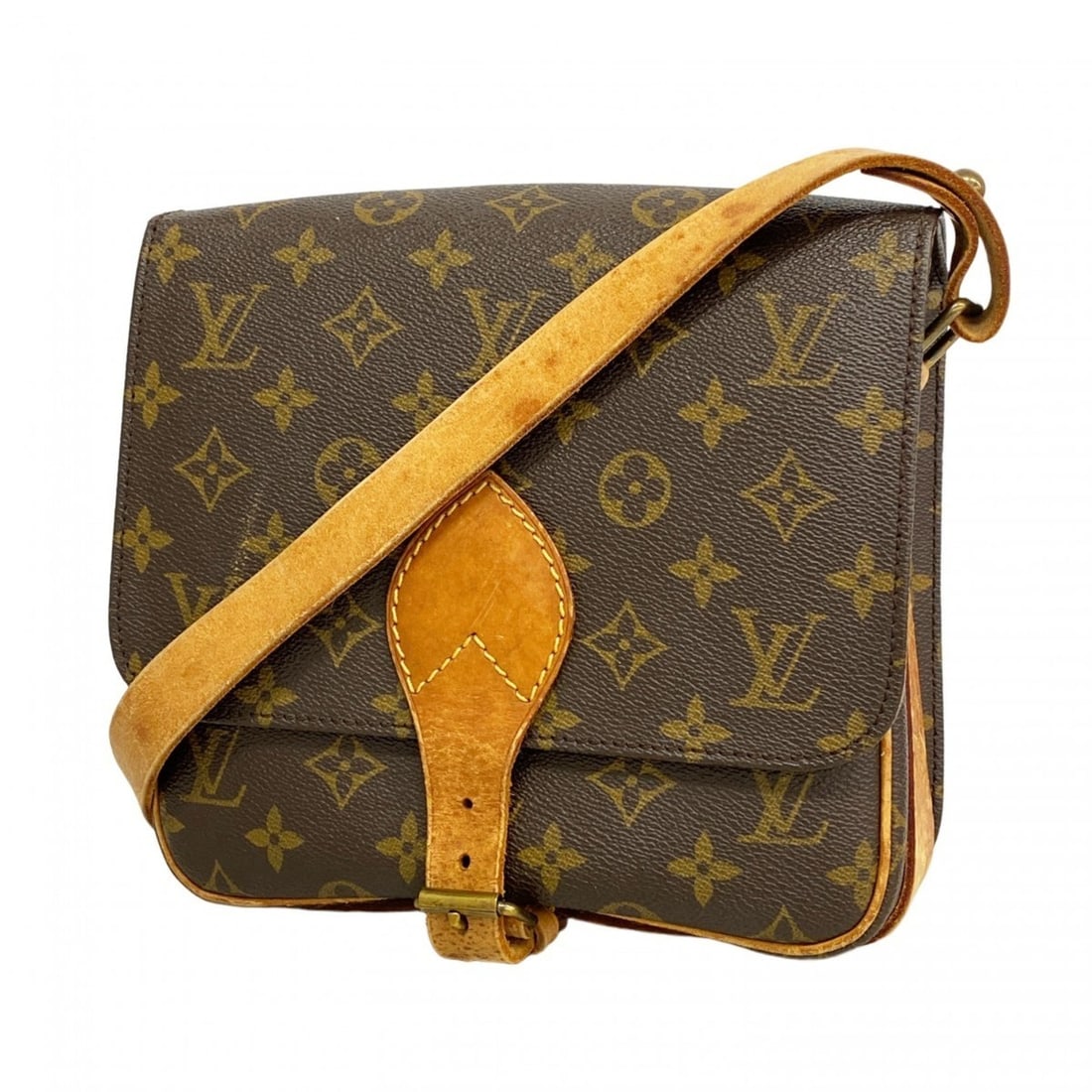 Louis Vuitton Monogram Cartouchiere MM Shoulder Bag M51253 Brown Women's (1 of 14)