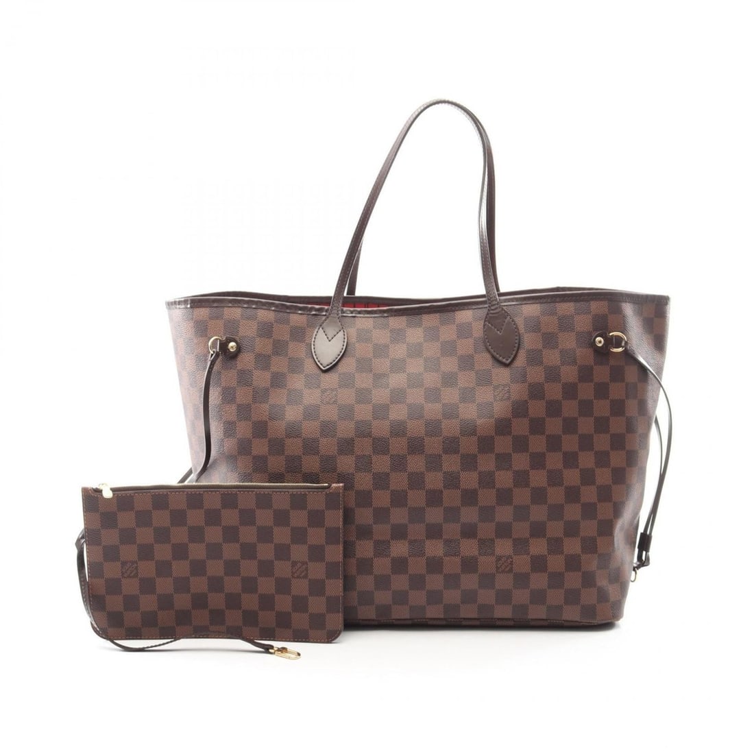 Louis Vuitton Neverfull GM Tote Bag, Coated Canvas and Leather with Damier Finish, Women's, Brown, (1 of 11)