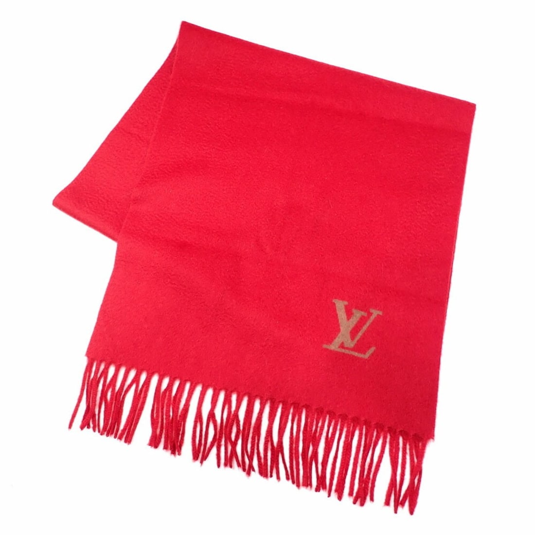 Louis Vuitton Scarf Echarpe Geram Women's Red Cashmere M75361 (1 of 18)